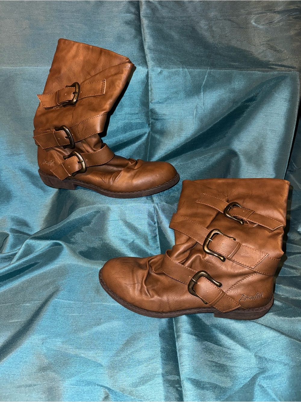 Blowfish Chestnut Brown Boho Mid-Calf Moto Boots